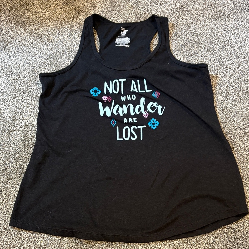 Secret Treasures Black Graphic Tank Top